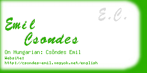 emil csondes business card